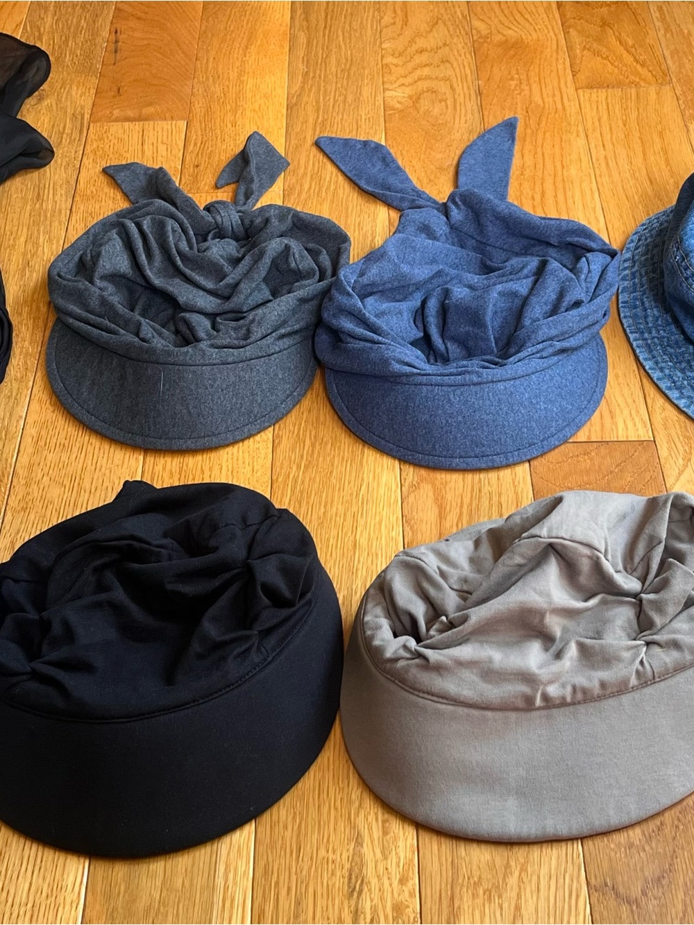 Women's Bundle of Hats - Blue, Gray, Black, Tan